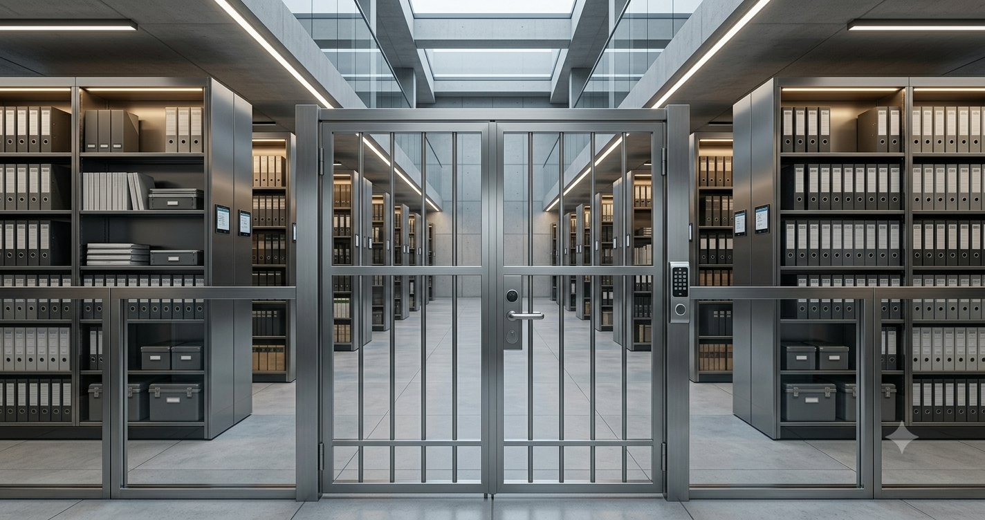 Locked archive metaphor for data not accessible by model