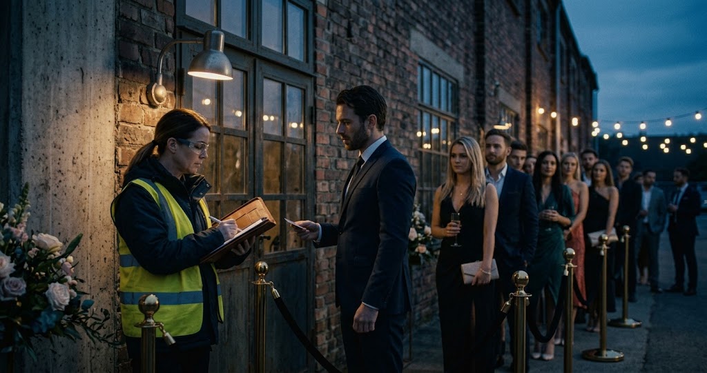 Guarding access to AI agents. Metaphor of checking a guest list