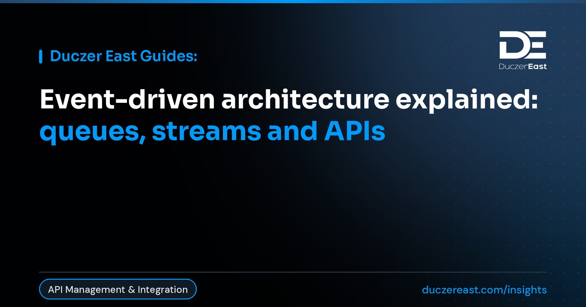 Duczer East Guides: Event-driven architecture explained, queues, streams and APIs.